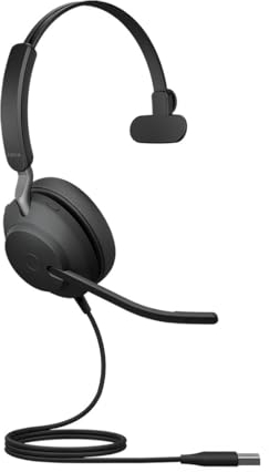 Jabra Evolve2 40 SE Wired Noise-Cancelling Mono Headset With 3-Microphone Call Technology and USB-A Cable - MS Teams Certified, Works with All Other Platforms - Black
