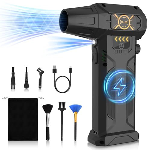 Elektrische Staubgebläse Luftdruckspray, 3-Gang 150000 U/min, Druckluft Compressed Air Duster mit 8000mAh Akku