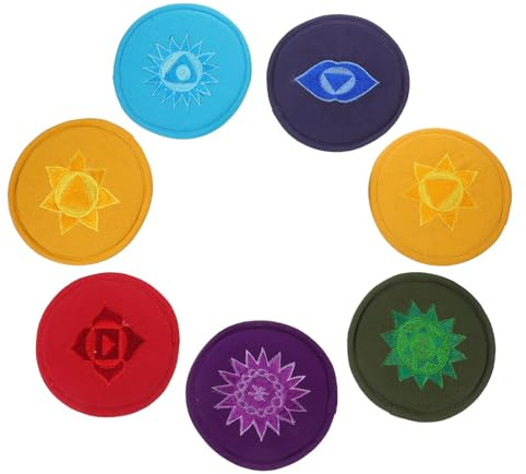 VICASKY 7stücke Klangschalenkissen Und Klangschalenmatte Runde Polyestermatte Zum Fixieren Von Tibetischen Klangschalen Für Meditation Und Klangtherapie