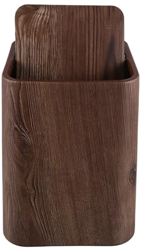 Ipetboom Cubo de Basura Mediano de 85 L con Tapa Abatible Imitación Madera Color Nogal Material PP Resistente Diseño Compacto para Baño Dormitorio Oficina y Sala de Estar Papelera