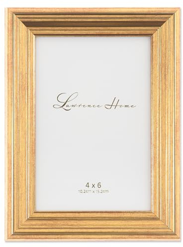 Lawrence Frames Sutter Burnished Picture Frame, Gold, 4x6