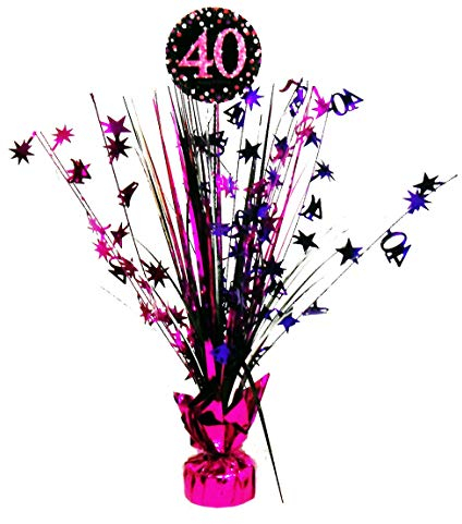 Amscan 9900599 - Tischdekoration 40 Sparkling Celebration - Pink Folie / Papier 45,7 cm, Geburtstag