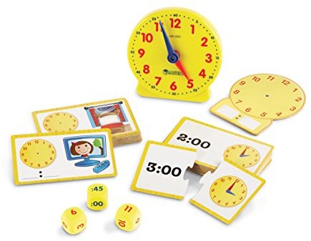 Learning Resources Spielset „Zeit“, lernuhr, lernuhr grundschule, lernuhr Kinder, uhrzeit Lernen Kinder, Uhr zum Lernen für Kinder, 3+