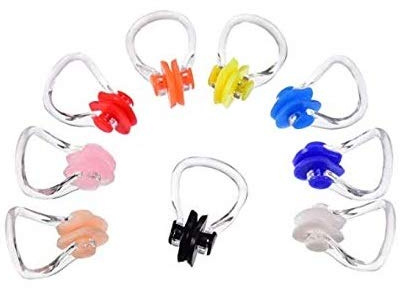 DNHCLL 5PCS Soft Silicone Swimming Nose Clip Surfing Nose Plug Waterproof Nose Protector for Swimming and Training for Adults Kids (5 Colors)