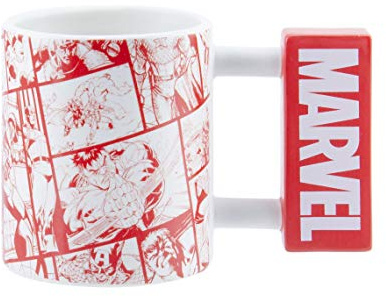 Marvel Logo-Thermoeffekt-Tasse - Offiziell lizenziertes Disney Marvel Merchandise, Rot & Weiß, Geschenk für Superhelden-Fans