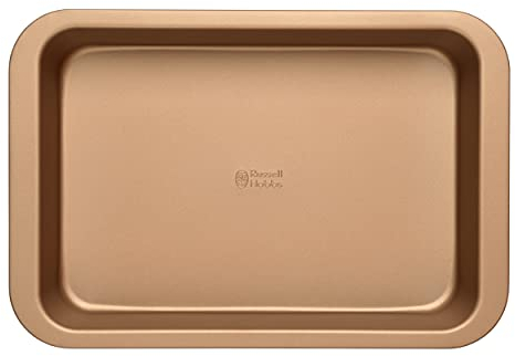 Russell Hobbs RH01689GEU7 Fuente Ligero Para Hornear De La Colección Opulence 36 cm Bandeja De Horno Con Superficie Antiadherente Fácil De Limpiar, Cocinar Con Menos Aceite, Acero Al Carbono, Dorado