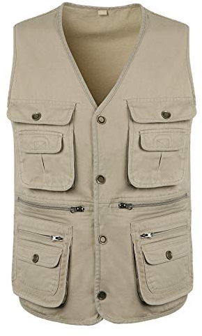 Btmpmcs Herren Outdoor Weste Ärmellose Anglerweste mit Vielen Taschen Baumwolle Freizeit Jagd Weste Camping Wander Weste Jacke Reporterwesten Herren Multifunktionsweste
