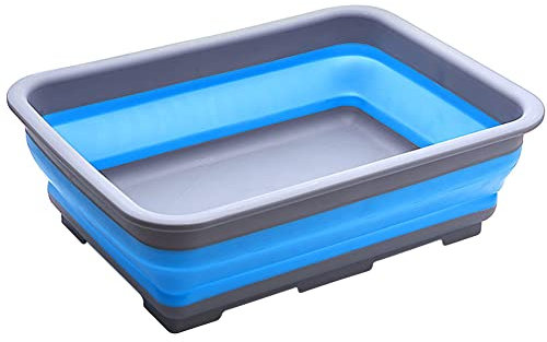 Goderewild Pentole pieghevoli – Vasca da lavello pieghevole da 10 l, 36,6 x 26,9 x 12,7 cm, compatta e salvaspazio, multiuso, pieghevole per lavare piatti, campeggio, camper e pulizia di verdure