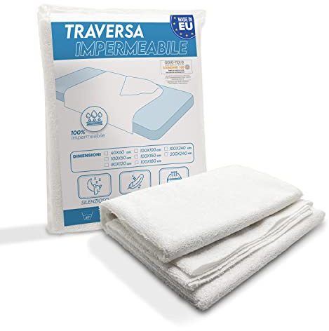 Traversa Letto Impermeabile, Traversina Neonati Fasciatoio - Traversa Letto Anziani Cerata Letto Traversine Cane Certificate OEKO-TEX (100x150 cm)