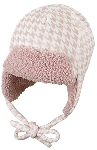 Sterntaler Baby - Mädchen Mütze Baby Fliegermütze Hahnentritt, beige, 49