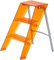 Klappbare Trittleiter, transparent, tragbar, Mehrzweck-Plattform, dreistufige Pedalleiter für Büro, Blumentöpfe (Farbe: Orange)