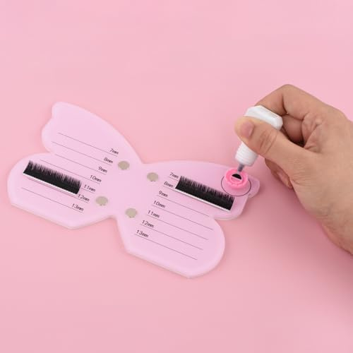 Lash Tiles for Lash Extensions, Eyelash Extension Pallet, Acrylic Eyelash Tray Holder, Lashes Supplies (Pink, 1 Pack)