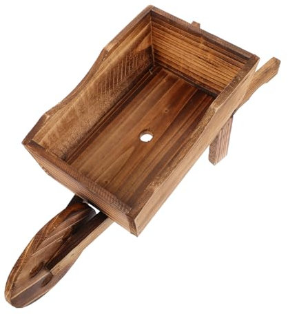 HIAKDOFT Pot De Fleurs Bois Forme Brouette Pot Décoratif pour Plante Jardinière Ornementale pour Intérieur Et Jardin