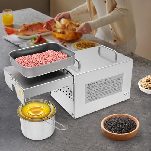 WFIETN - 1800W Ölpresse Maschine, Edelstahl Elektrische Ölpressmaschine Ölextraktionsmaschine, Kalt Heiß Ölpresse zum Pressen, für mehr als 40-Arten von Öl mit Ölgehalt über 15%