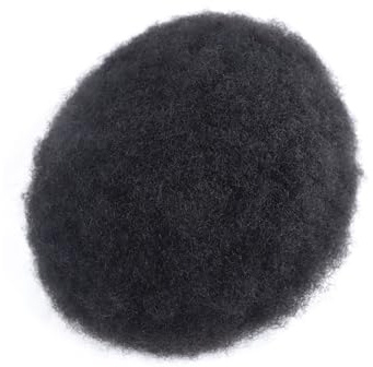 Uso Masculino Tupé Afro Rizado for Hombre, Base Redonda, monofilamento Fino y NPU, de 8 x 10 Cabeza de Peluca