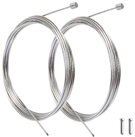 Cavo del cambio universale per bicicletta, confezione da 2 pezzi, cavo in acciaio inox, Ø 1,2 mm x 2100 mm, set completo per deragliatore su bici da corsa, mountain bike, city bike
