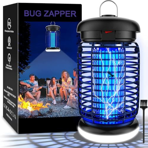 WUEAOA Lámpara antimosquitos con iluminación LED, 4200V 15W UV Mata Mosquitos electrico, No tóxico e Inodoro, Resistente IPX4, Atrapa eficazmente Mosquitos, Moscas y Polilla