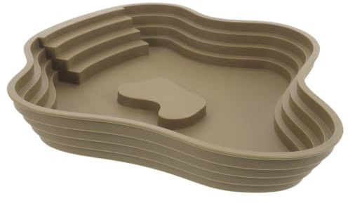 Homoyoyo Bassin pour Reptiles Grand Format, Bol d'eau Profond Rampe Antidérapante en Plastique, Bassin de Bain Portable pour Tortues, Lézards et Serpents, Nettoyage Simplifié pour Usage