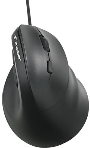 Bluestork - Souris Ergonomique Filaire Verticale, USB-A, 1000 à 3600 DPI, 6 Boutons, LED RGB – Idéale pour Droitier – Prévention du Syndrome de la Souris et des Tendinites – Compatible PC & Mac