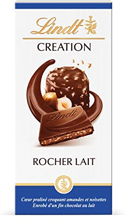 Lindt - Tablette CRÉATION Rocher Lait - Chocolat au Lait, 150g