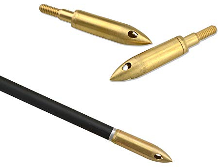 SHARROW 6 Stück Bogenschießen Pfeifen Pfeilspitzen Kupfer Jagdspitzen Whistle Broadhead Jagdpfeife Signale Pfeilspitzen für Carbonpfeile Armbrust Alupfeile und Fiberglaspfeile (Gold, 3 Löcher)