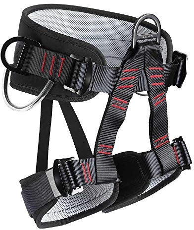 HandAcc Climbing belts, Thicken Professional Half Body Safety Belt For Tree Climbing Saddle, Fire Rescue, Roofing and Rappelling, Climbing Gear