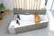 ECOLAM® Badewanne Trapezwanne Intima Duo Eckwanne für Zwei 170x125 cm LINKS + Styroporverkleidung 1.041 zum Verfliesen + Ablage Bambus + 2x Kopfstütze Ab- und Überlauf Automatik Füße Silikon