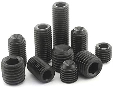 ANSIEDIO Tornillos Allen Negro Cup Point Grub Tornillos de Acero Carbono Tornillos Prisioneros de Cabeza Hexagona - M2×4mm,30 pcs