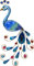 Star LED-Solar-Wanddeko Peacock Pfau, white LED, ca. 27x52 cm, bunt, Multi