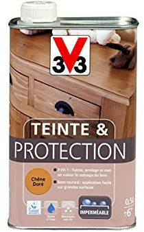 V33 Teinte & protection meubles et boiseries, Chêne doré 0,5L