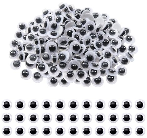 TOAOB 500 Piezas 5 mm Adhesivos Ojos Móviles Blanco y Negro de Plástico Redondo Autoadhesivo Utilizados para Manualidades de Scrapbooking Accesorios