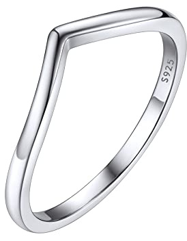 Bestyle Wishbone Anello Donna Argento 925, Anello Fede Nuziale dell'osso dei Desideri, Anelli Desiderio con Pietra, Regalo per Lei
