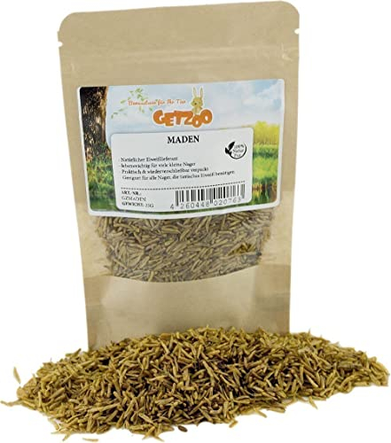 Getzoo Premium Maden 25g | Hochwertige Proteinquelle für Nagetiere | Essentielle Aminosäuren | Unterstützt Immunsystem und Verdauung