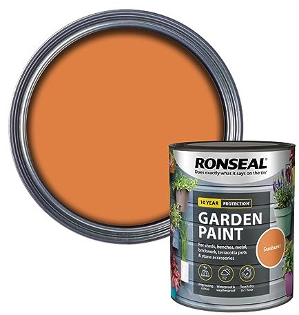 SAVING HUB Fence Paint Garden Shed Paint 750ml - Exterior Wood Paints Tin Waterproof, Weatherproof Paints - For Benches, Metal, Brickwork, Terracotta Pots, Stones Tin (Sunburst)