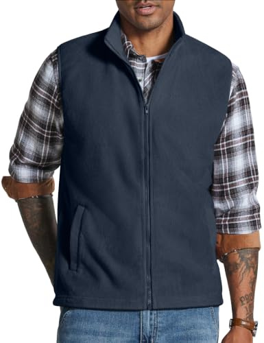 COOFANDY Mens Lightweight Fleece Vests Sleeveless Jacket Casual Zip Up Vest