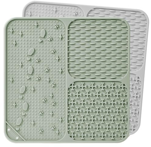 Wingcases Lick Mat for Dogs(2pcs, Large, 7.9) Easy Clean Silicone Licking Pad Slow Feeder for Pets Cats with Suction Cups, Enrichment Accessories Anxiety Boredom Relief, Keep Them Busy for Bathing