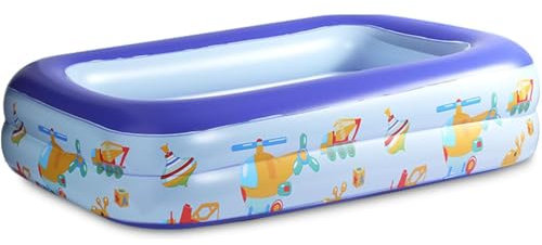Piscine Gonflable Carrée, Pataugeoire pour Bebe, Été Extérieur pour Famille Jardin, Jouets Aquatiques Intérieur et Extérieur pour Enfants