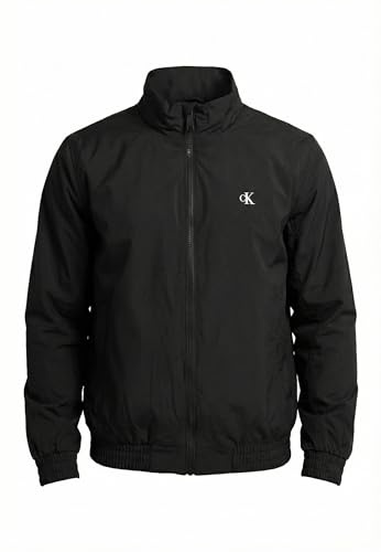 Calvin Klein Giacche da uomo LS RIPSTOP PADDED HARRINGTON JKT LV04RE515G, NERO (nero), L, Nero (Nero), L