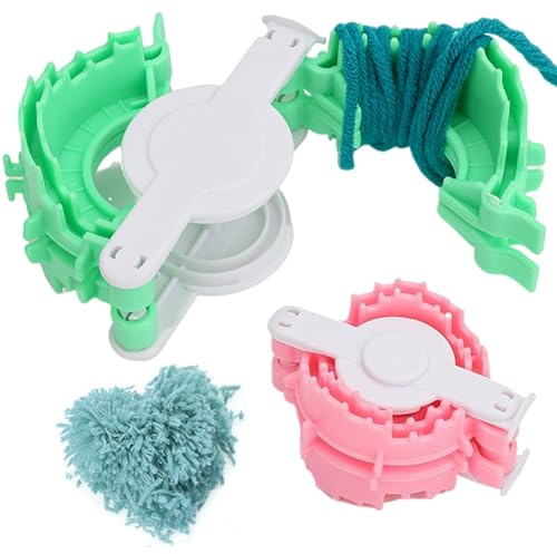 Pom pom maker, 2pcs a forma di cuore Pompom maker, filatore di filati per bambini e adulti, per filo, palla lanugine, tessitura, maglieria e progetto artigianale (piccolo + grande)
