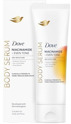 Dove Sérum Corporal Niacinamida +Tono Uniforme para piel con manchas y tono desigual con niacinamida, glicerina prebiótica, pro-ceramidas y manteca de karité 200 ML