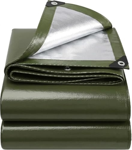 2X3 m Lona Impermeable y Resistente de Polietileno 130 g/m² – Verde Militar – Anti-UV y antiheladas – con Ojales metálicos Reforzados – Multiusos para jardín, Camping, Muebles, Coches