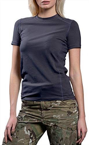 281Z Punisher Combat Line Damen-Unterwäsche-T-Shirt, Militär-Stil, Stretch, Baumwolle, für taktische Aktivitäten im Freien - Grau - Groß