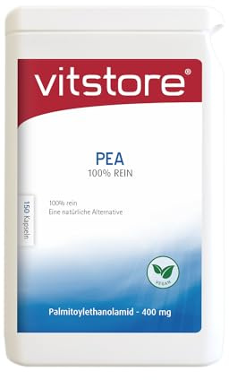 Vitstore PEA 100% Rein 150 Kapseln - 400mg Palmitoylethanolamid - laborgeprüft - Vegan - hochdosiert