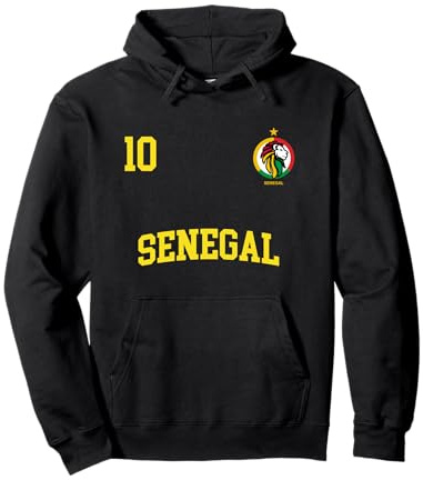 Équipe Football Sénégal Sports Nombre 10 Drapeau Sénégalais Sweat à Capuche