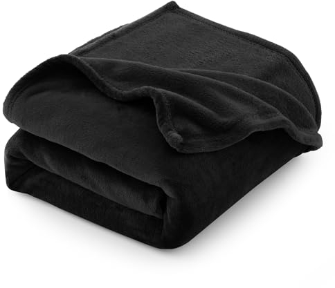 CozyLux Kuscheldecke Flauschig Decke Sofa 150x200 cm für 4 Jahreszeiten - Weich/Warm/Leicht Sofadecke Wohndecke Couchdecke für Sofa/Bett/Couch, Flanell Fleecedecke 150x200cm Schwarz