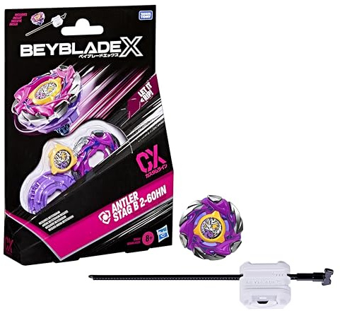 Beyblade X Antler Stag B 2-60HN CX startpaket set, Takara Tomy försvar typ topp och launcher, stridstoppar spelleksaker, åldrarna 8+