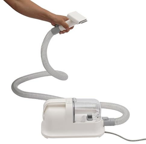 Haustier-Pflegewerkzeuge Hundeschermaschine mit Staubsauger Haustierpflegeset für schuppende Tierhaare Weiß 11800Pa 1.4L/1.27qt