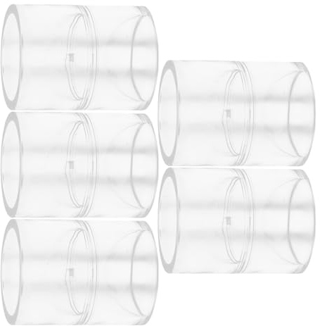 DIYEAH Connettore Dritto per Tubi Acrilico Trasparente 32mm, Giunto per Tubo Dell’acqua per Acquario, Set 5 Pezzi per Impianti Idraulici Domestici e Acquari