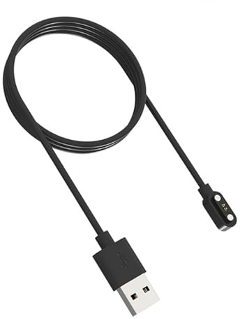 Cavo di ricarica per smart watch – Cavo di alimentazione USB magnetico, 1 pezzo da 59,9 cm per dispositivi indossabili, punta di aspirazione polarizzata con perno in rame, ingranaggio elettronico