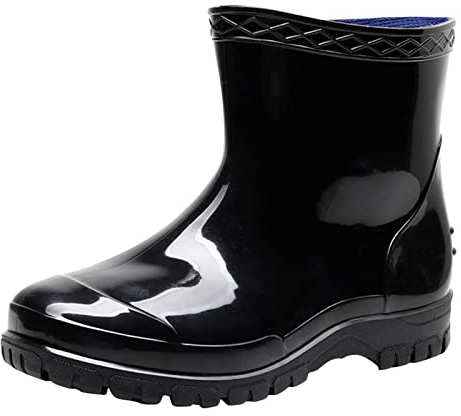 Generiska regnskor män korta mäns ankelstövlar gummi basic vadstövlar regndag stövlar halkfria gummistövlar kort skaft gummiskor unisex sommarstövlar